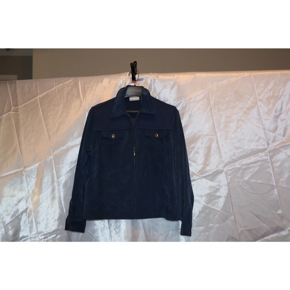 Alfred Dunner Women Size 10 Petite Jacket, Blue Corduroy - Picture 3 of 10